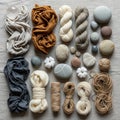And skeined, the fibers contrast with smooth, cool stones of different Royalty Free Stock Photo