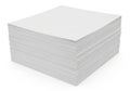 Stack of white paper sheets on a plain white background Royalty Free Stock Photo