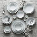A neatly arranged table setting on Royalty Free Stock Photo