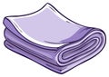Neatly folded soft purple fabric stack cartoon vector illustration for textile and laundry designs Royalty Free Stock Photo