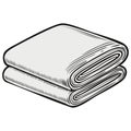 Neatly Folded Stack of Blankets or Fabric with Line Engraving in a Vector Illustration Royalty Free Stock Photo