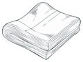 Neatly folded stack of plain white fabric or paper for crafting and sewing projects Royalty Free Stock Photo