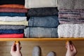 Neatly ordered clothes in drawer Royalty Free Stock Photo