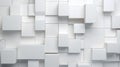 Neatly Organized 3D Blocks Creating a White Tech Wallpaper AI Generated