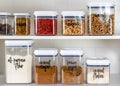 Neatly organized transparent canisters for baking ingredients