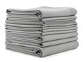 Stack of folded gray sheets ready for use isolated on white background Royalty Free Stock Photo