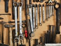 Neatly organized tools on a wall