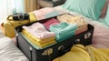 The neatly packed suitcase.AI generated image Royalty Free Stock Photo