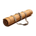 Rolled Bamboo Mat with Strap Isolated on White Royalty Free Stock Photo