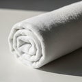 Towel is placed on a smooth light colored surface with soft natural Royalty Free Stock Photo