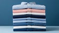 Neatly Stacked Folded Shirts and Jeans in Various Colors Royalty Free Stock Photo