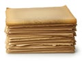 Stack of vintage paper sheets on white background Royalty Free Stock Photo