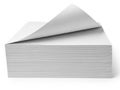 A neatly stacked pile of blank white paper sheets on a flat surface. isolated on white background Royalty Free Stock Photo