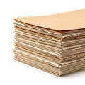 Stack of brown paper sheets isolated on white background Royalty Free Stock Photo