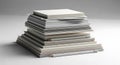 A neatly stacked pile of closed notebooks and sketchpads, varying in thickness a Royalty Free Stock Photo
