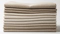Linen fabrics. Each layer is uniformly arranged showcasing a Royalty Free Stock Photo