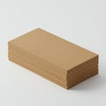 A neatly stacked pile of rectangular, brown cardboard sheets. Each sheet is uniformly Royalty Free Stock Photo