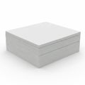 A neatly stacked pile of white and grey paper sheets on a plain background Royalty Free Stock Photo
