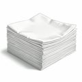 A neatly stacked pile of white napkins, each folded into a square shape. The stack is Royalty Free Stock Photo