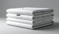 Neatly Stacked White Comforters in Monochrome Royalty Free Stock Photo