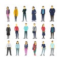 Neatly vector people standing flat design large set Royalty Free Stock Photo