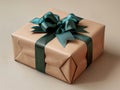 Neatly wrapped present with bow Royalty Free Stock Photo