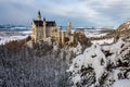 Neauschwanstein Castle from Marie bridge in winter.