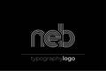 NEB modern geometric typography logo Royalty Free Stock Photo