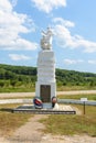 Neberdzhaevskaya, Russia - Jul 24, 2021: A monument in memory of the Soviet soldiers who defeated the long-term defenses of the