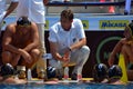 Nebojsa Novoselac (head coach) talking to the german team