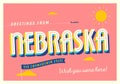 Greetings from Nebraska, USA - Touristic Postcard.