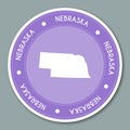 Nebraska label flat sticker design.
