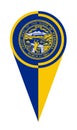 Nebraska Map Pointer Location Flag Royalty Free Stock Photo