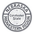 Nebraska, Midwestern Region stamp Royalty Free Stock Photo