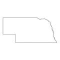 Nebraska NE State Border USA Map Outline Royalty Free Stock Photo