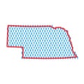 Nebraska population map. Stick figures people map. Pattern of men and women. Flat vector illustration Royalty Free Stock Photo