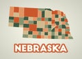 Nebraska poster in retro style.