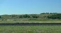 Nebraska Sandhills in rural central Nebraska, with railroad tracks