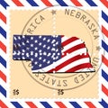 Nebraska stamp. Vector illustration decorative design