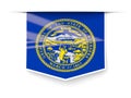 nebraska state flag square label with shadow. United states local flags