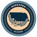 Nebraska state label. Vector illustration decorative design