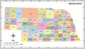 Nebraska state outline administrative and political map in color Royalty Free Stock Photo