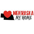 Nebraska State Shape My Home Vector