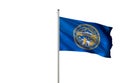 Nebraska state of United States isolated white background flag waving realistic 3d illustration