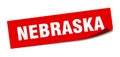 Nebraska sticker. Nebraska square peeler sign.