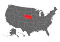 Nebraska vector map. High detailed illustration. United state of America country