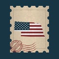Nebraskan postage stamp. Vector illustration decorative design Royalty Free Stock Photo