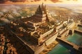Nebuchadnezzar\'s Magnificent Babylon: Aerial Splendor of the Ancient City