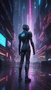 Nebula Ballet: Cyberpunk Hacker\'s Dance Among Celestial Clouds. Generative AI