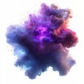 nebula cloud with vibrant glowing purple triangles scattered inside, low poly on a white background Royalty Free Stock Photo